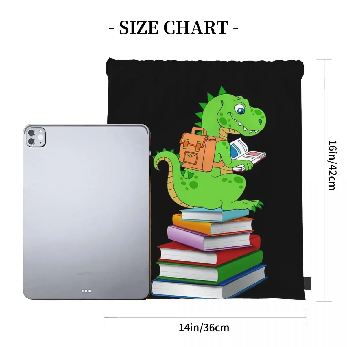 Book Dinosaur Funny Book Lover Dinosaur T Rex Backpacks Drawstring Bags Drawstring Bundle Pocket Sports Bag BookBag