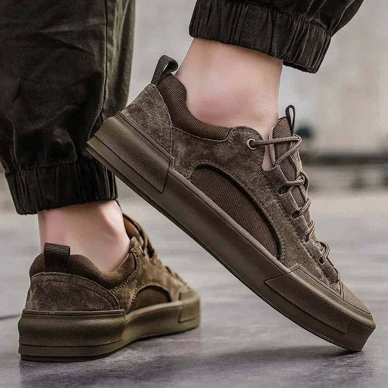 Trend Herren Freizeit Lederschuhe 2023 neue Schuhe für Herren High-Top schwarz lässig männliche Turnschuhe Plattform s 2023 neue Tenis Masculino