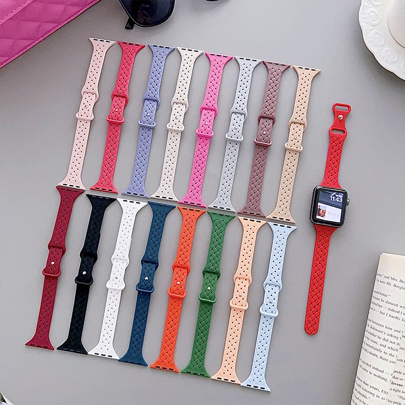 Silicone Loop for Apple Watch Band 49mm 45mm 44mm 41mm 40mm Elastic Bracelet IWatch Series Ultra 8 7 6 5 4 SE Replacement Strap