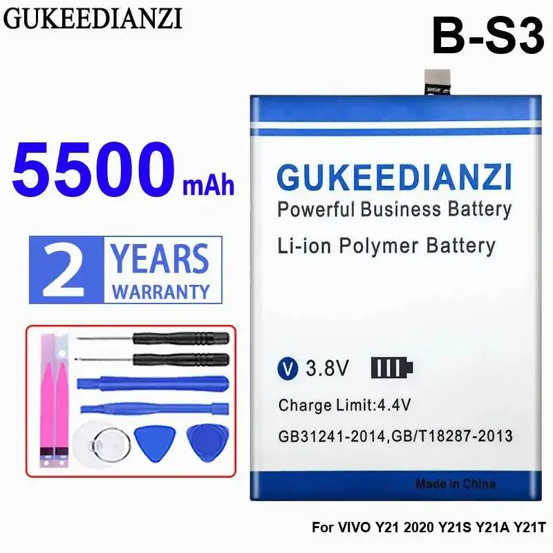 

Mobile Phone Battery High Capacity 5500Mah For Vivo Y21 2020 Y21S Y21A Y21T B-S3