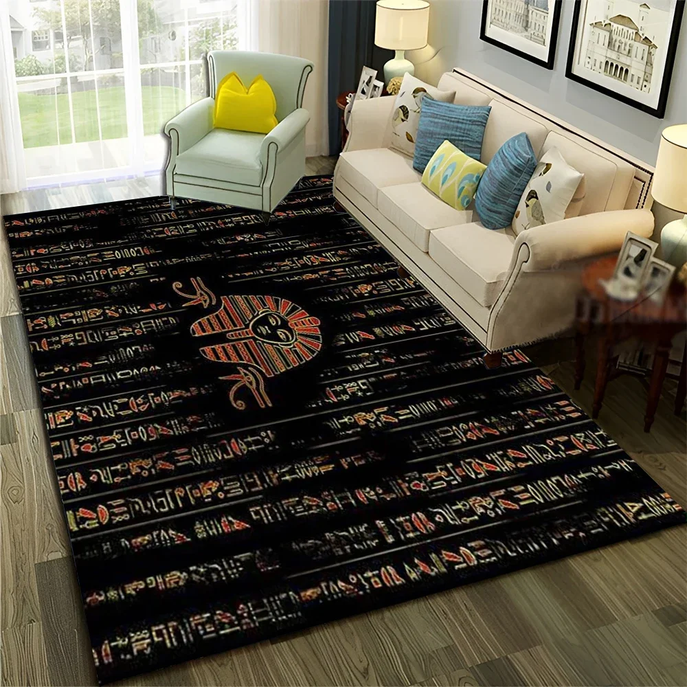 ثلاثية الأبعاد الفرعون المصري الهيروغليفية السجاد البساط للمنزل غرفة المعيشة غرفة نوم أريكة ممسحة ديكور ، أطفال منطقة البساط عدم الانزلاق الكلمة حصيرة