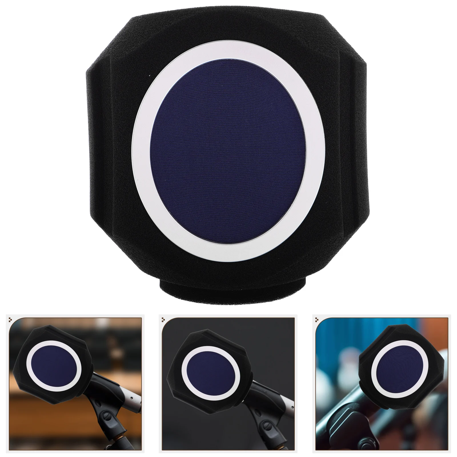 

Studio Microphone Isolation Shield Soundproof Cover High Density Sponge for Condenser Mic Recording Karaoke Broadcasting