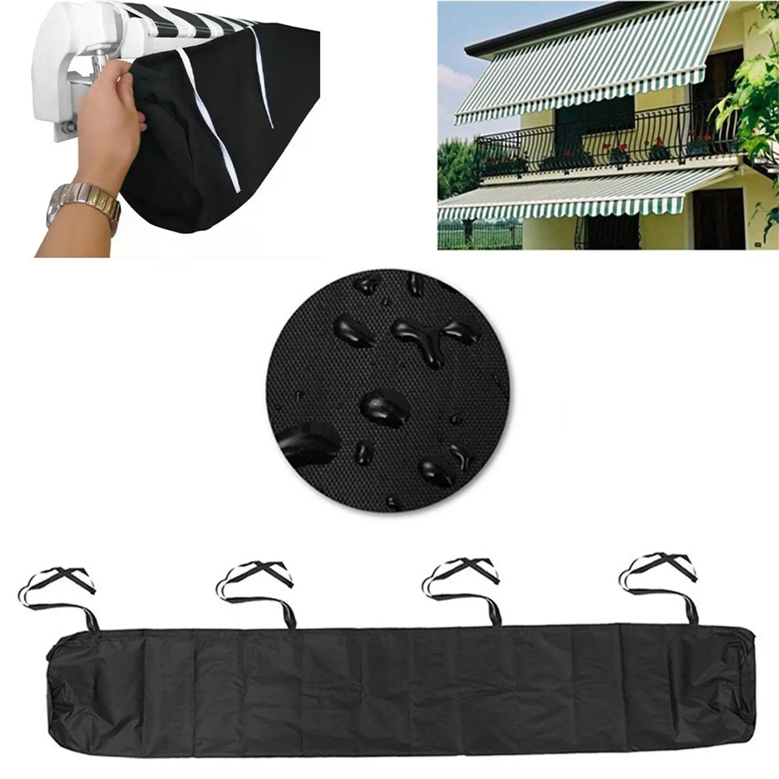 Retractable Roller Blinds Awning Cover Dustproof Waterproof Oxford Cloth Canopy Shelter for Patio Garden Winter Storage Bag Sun