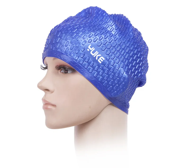 YUKE Silicone Swimming Cap Unisex Flexible Waterproof Adult Waterdrop Swimming Head Cover Protect Ear Pool Bath Cap Badmuts