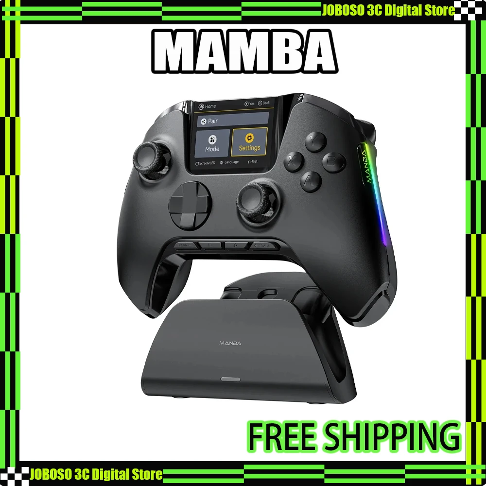 

Mamba One V2 Wireless Controller Gaming 2-inch Screen Hall Effect Stick RGB Light With Charging Dock For Switch/PC/iOS/Android