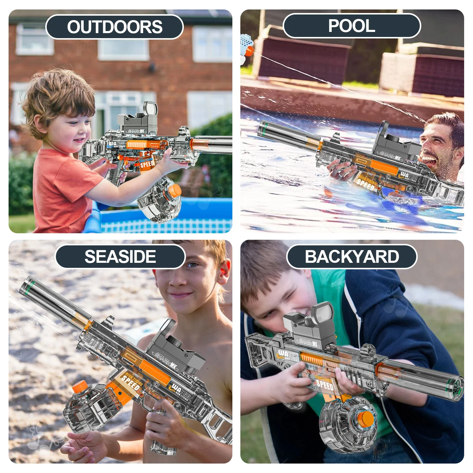 Volautomatische Waterpistool Voor Kinderen Elektrische Blaster Met Lichte Grote Capaciteit Water Soaker Kinderen Cadeau Strand Outdoor Games