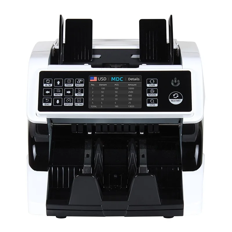 AL-920 Multi-currency Total Vertical Banknote Counting Machine, Dual CIS Image Scanning, USD Euro Banknote Detector