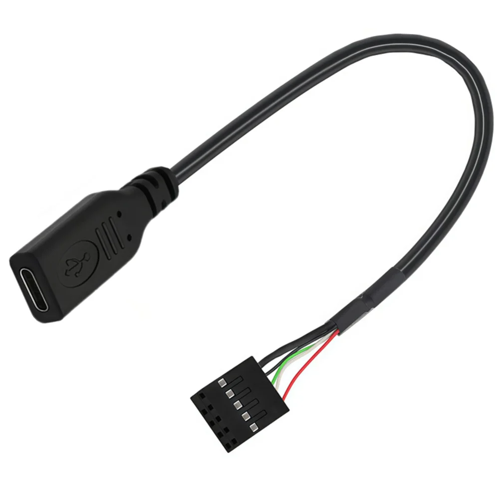 Panel Mount Type-C Female Jack With Screw Holes To 9Pin USB2.0 Motherboard Header Cable For PC Case Front Panel DIY Modification