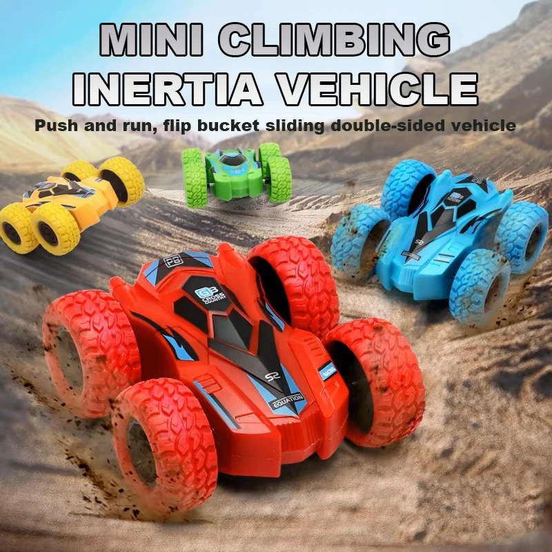 

4-колесный инерционный двухсторонний самосвал, трюковый автомобиль, сверкающий пазл, игрушка для детей-Рождественский подарок