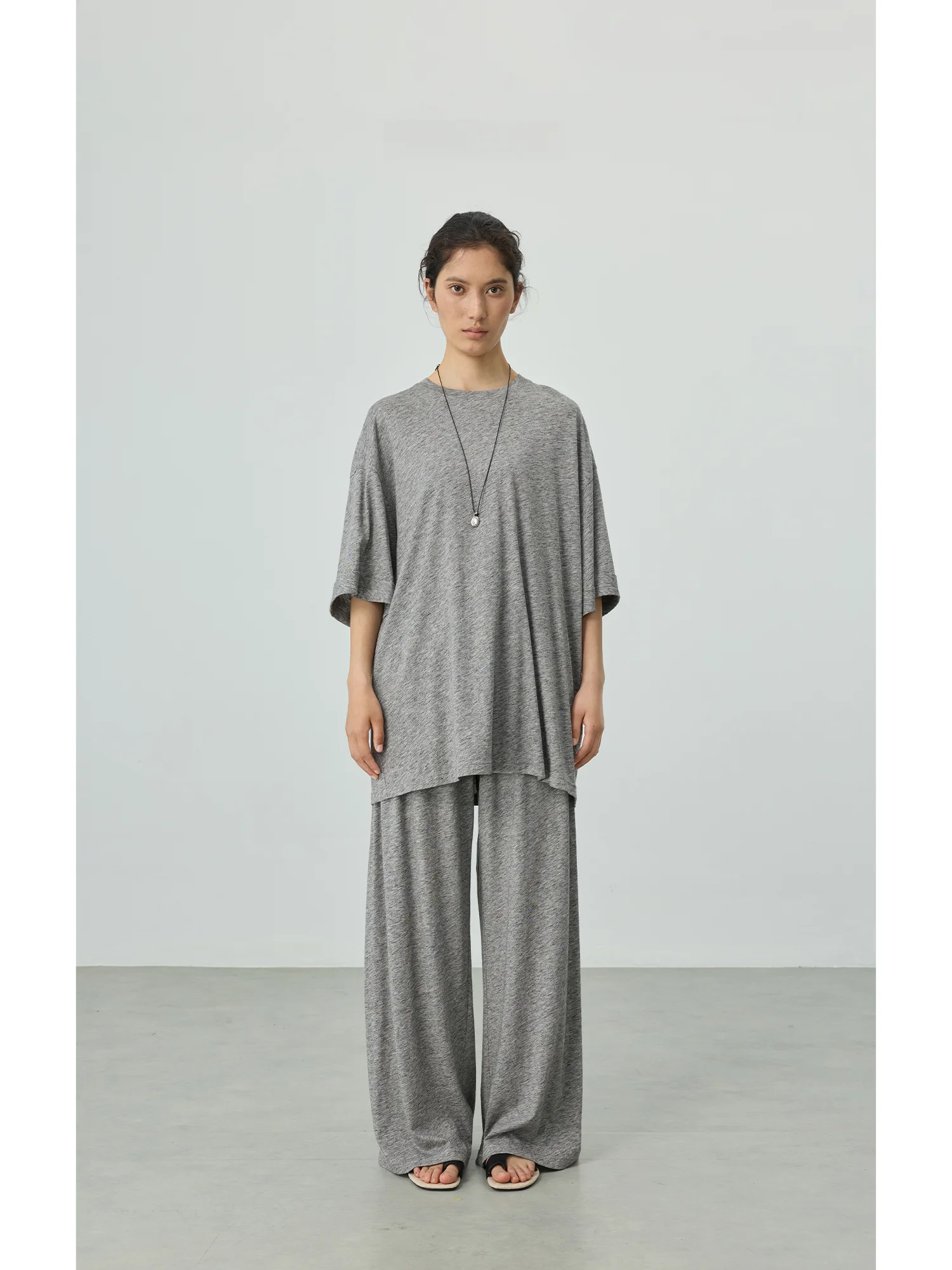 

Sukha M 2026 Summer Commute Lazy Loose Fashionable Loose T-Shirt Casual Pants Two-Piece Set Women's Batwing Sleeve Moisture-W...