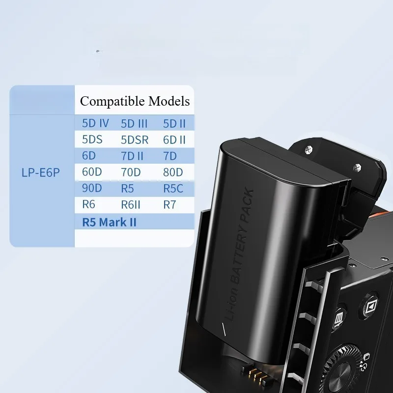 بطارية بديلة 2200 مللي أمبير في الساعة لكاميرات Canon LP-E6P متوافقة مع بطارية كاميرا EOS R5 Mark II R5M2 عالية الأداء