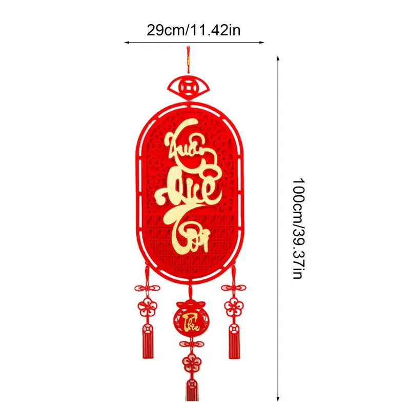 Vietnamese New Year Banner New Year Decorations for 2025 Vietnamese Lunar Traditional Tet Ornament Spring New Year Pendant