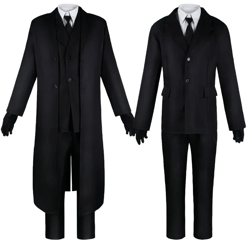 

KKL3Dazai Dazai Osamu Cosplay Bungo Stray Dogs Costume Black Trench Jacket Bandage Wig Halloween Comic Con k15[[