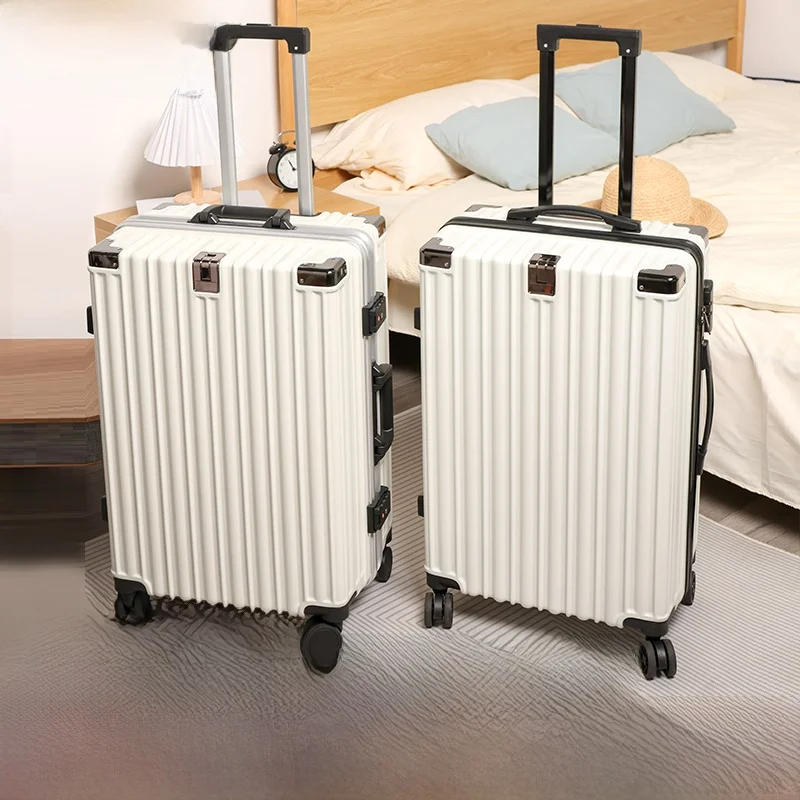 

Aluminum Frame Lage Travel Suitcase with Pull Rod 20 Inch Universal Wheels 22 Inch 24 Inch Durable Password Lo for Men A...
