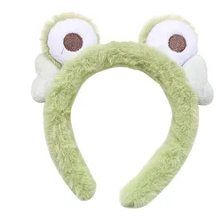 Big Eyes Frog Plush Hair Bands Headwear Makeup Wash Face Frog Headband Wide-brimmed Hair Hoop Cute Animal Girls Hair Accessories