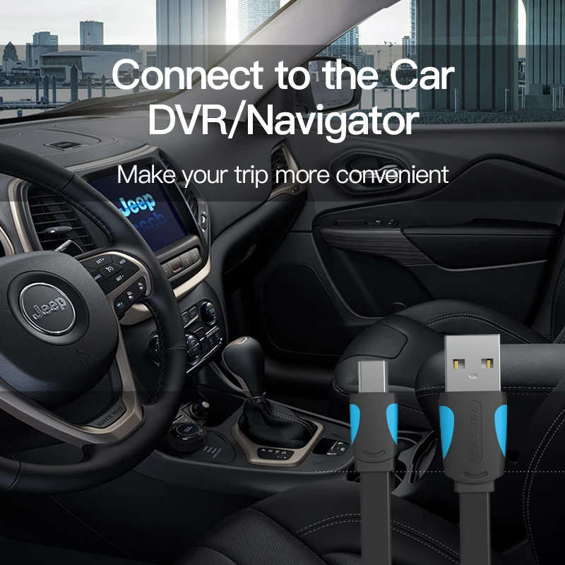 Vention كابل USB صغير 2A كابل شاحن بيانات سريع لمشغل MP3 MP4 سيارة DVR GPS كاميرا رقمية HDD كابل USB صغير 2.0