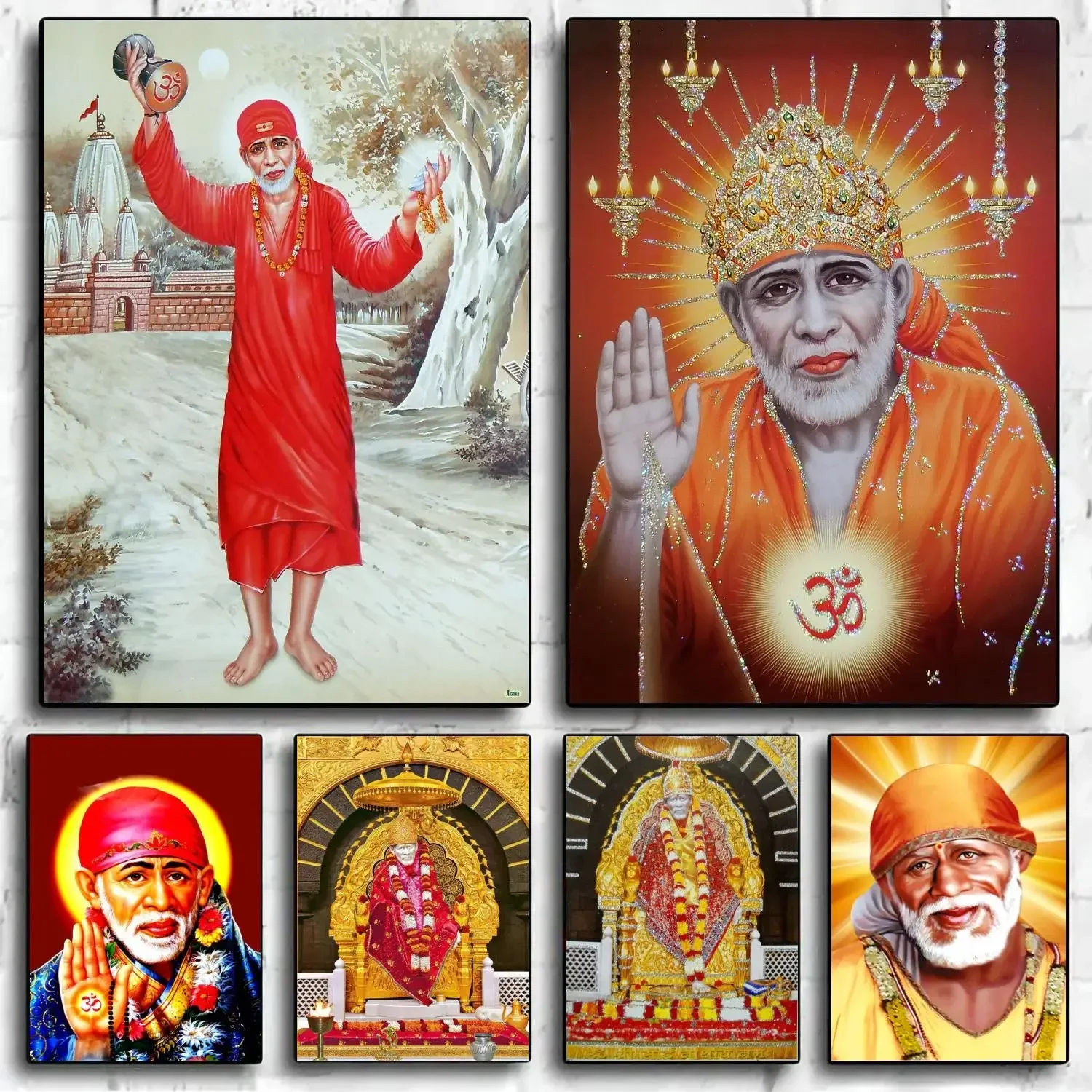 Shirdi Sai Baba Poster Canvas Painting Wall Art for Picture Coffee House Bar Living Room Bedroom Restaurant Home Wall Decor