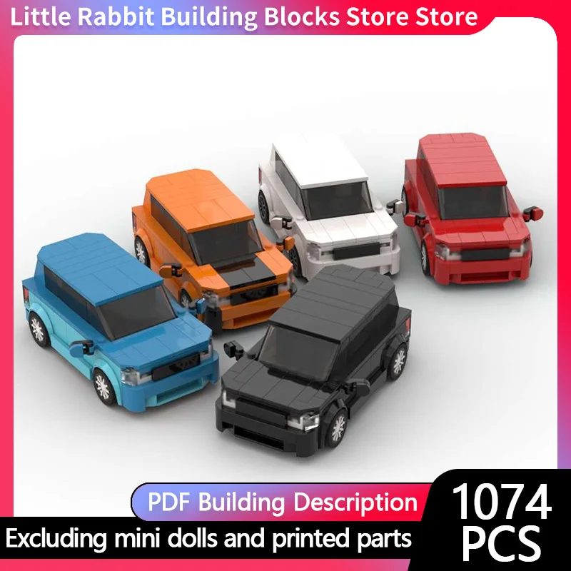 City Car Model MOC Building Bricks Compact Car Vehicle Pack Modular Technology Children Holiday Gifts Assemble Toys Suit
