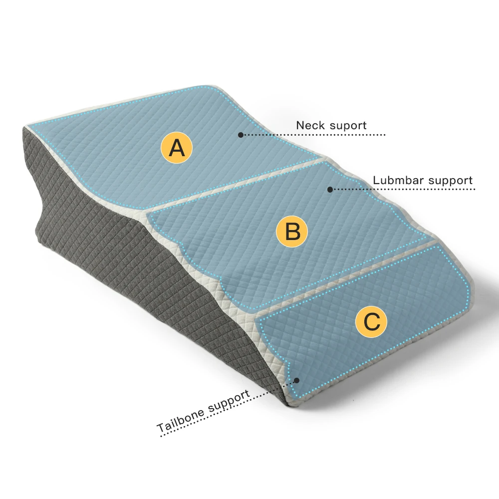 وسادة على شكل إسفين مناسبة للقراءة والنوم والراحة مقاس 9 بوصة وسادة سرير مثلثة عالية الدعم توفر دعم الساق والظهر #5