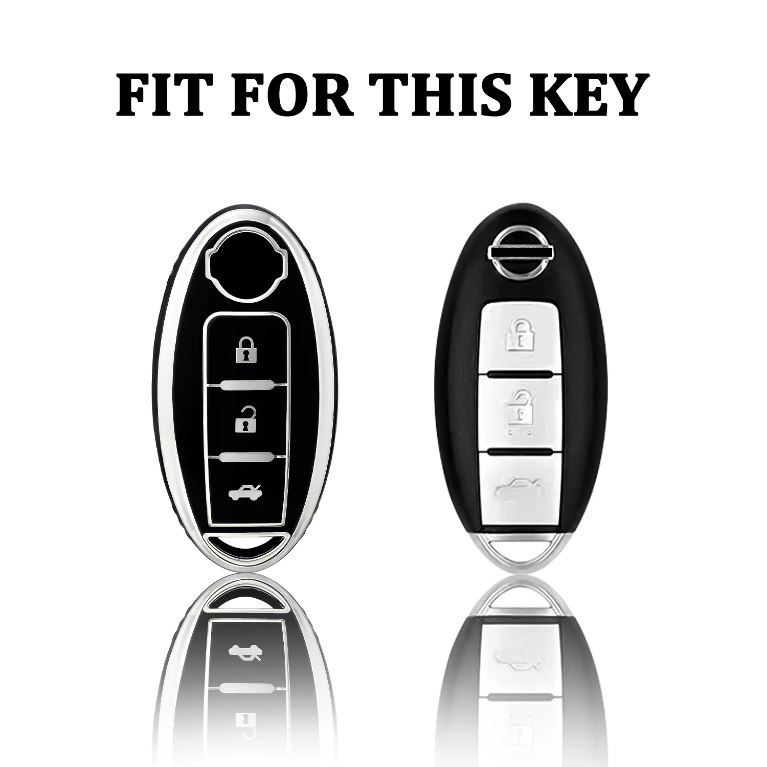 3 Button TPU Car Remote Key Case Cover for Nissan Altima X-TRAIL Bluebird SYLPHY MURANO GTR QX80 QX50 Nissan Key Protector