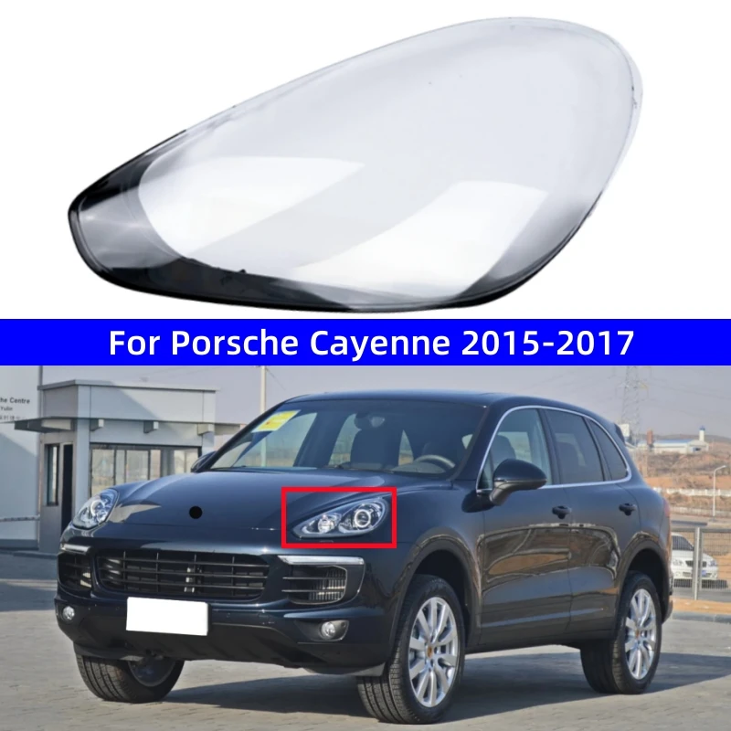 For Porsche Cayenne 2015 2016 2017 Car Headlight Glass Cover Plexiglass Clear Lamp Shell Replacement Light Glass Lampshade