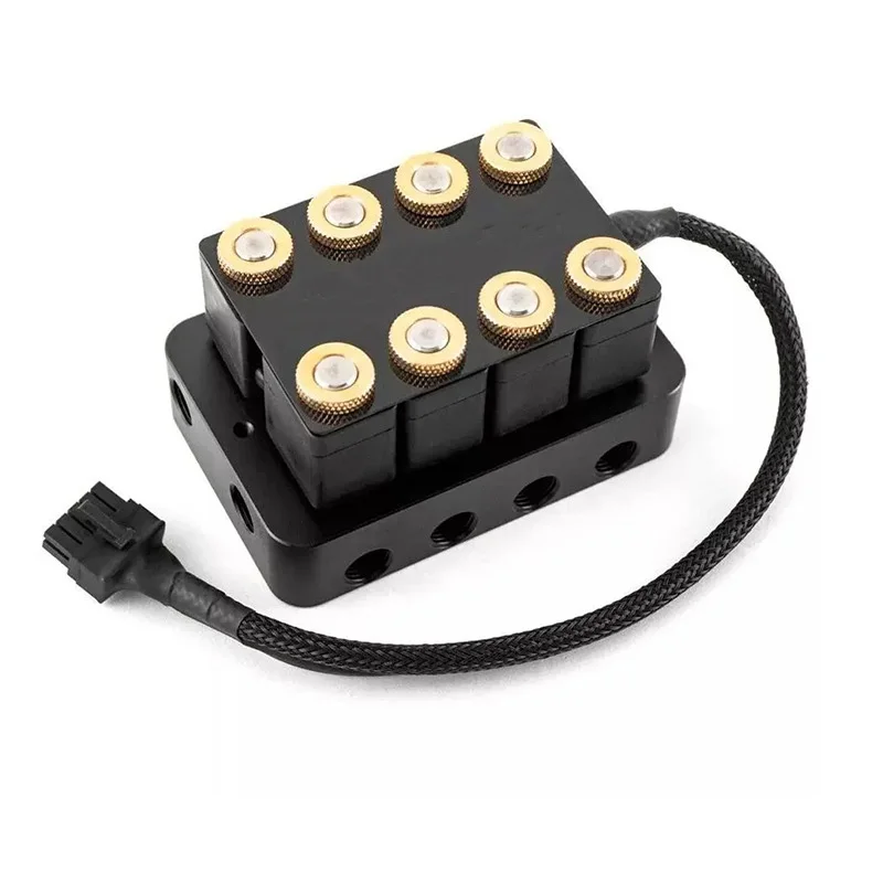 Universal 8 Way Air Suspension Control Solenoid Valve Block 200PSI Air Ride Manifold Valve for Custom Car Air Bag Suspen