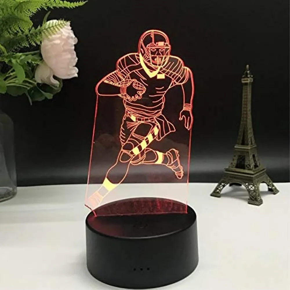 

Nighdn Rugby Football Player 3D Illusion LED Night Light 7 Colors Changing USB Table Lamp for Christmas Gifts Home Decorations