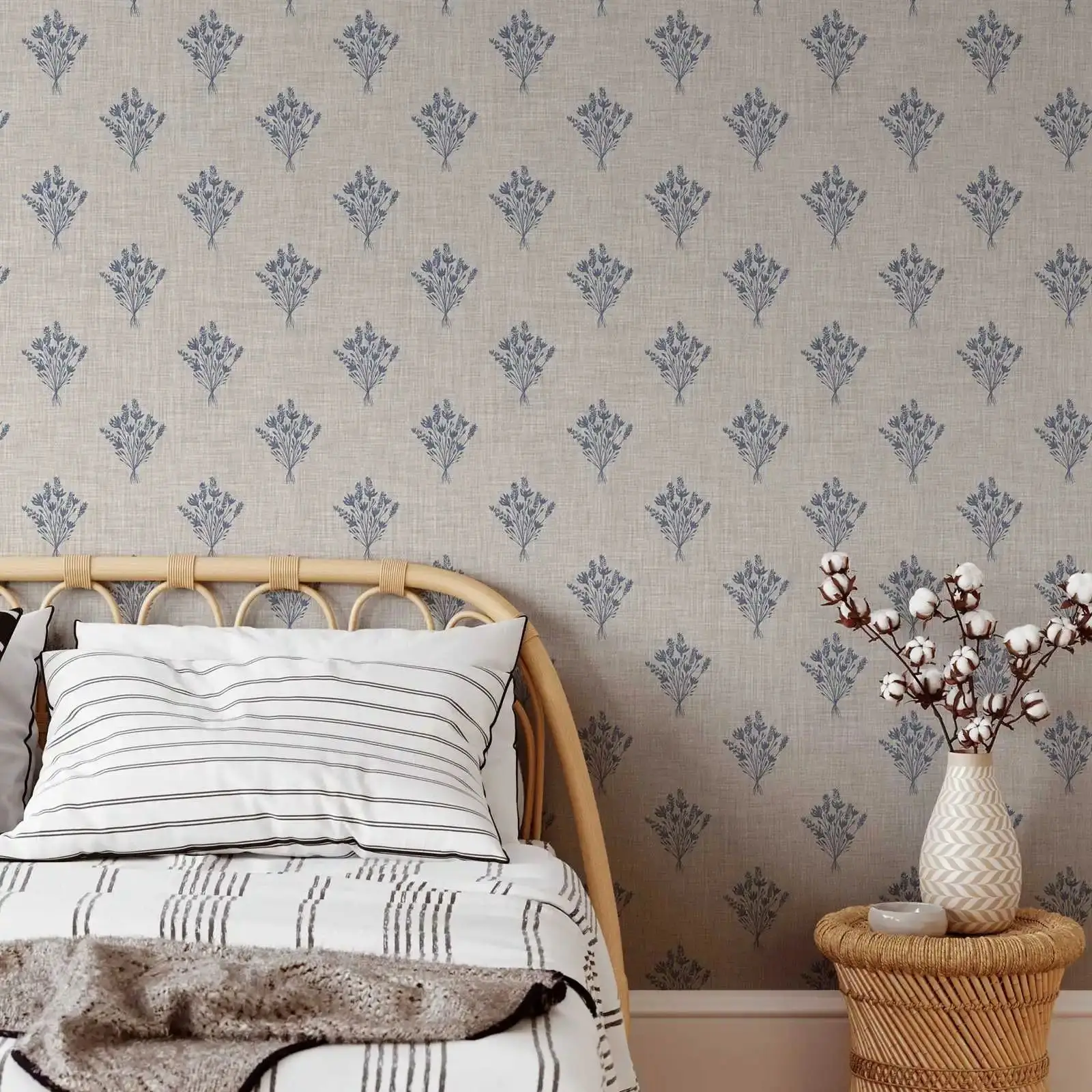 ورق جدران خلفية من الكتان للمزرعة قابل للتقشير واللصق، ورق حائط تقليدي مزهّر عصري لتزيين المنزل معلق على الحائط، 50*300 #3