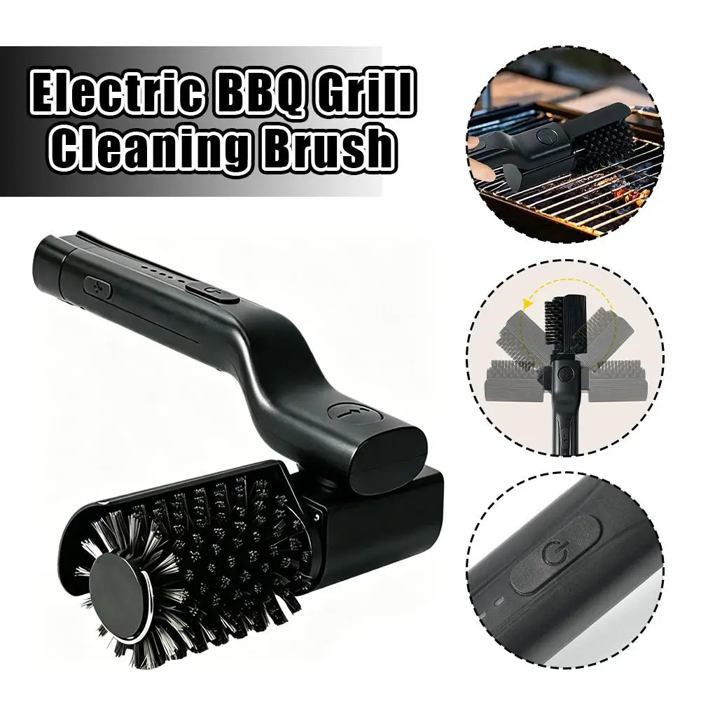 

Electric Barbecue Grill Cleaner Brush Cordless Rechargeable Rotary Brush Head Powerful Heavy Oil Stains Remover for Outdoor