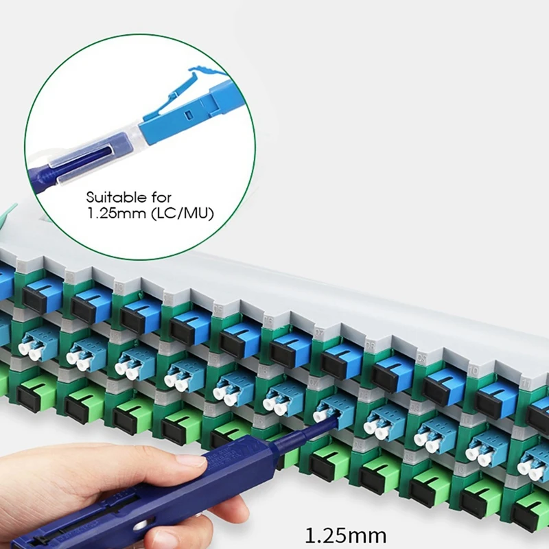 N11R- 10X For LC/MU 1.25Mm Fiber Optic Cleaning Pen One-Click Cleaning Fiber Cleaner Tools Optical Fiber Connector Cleaner