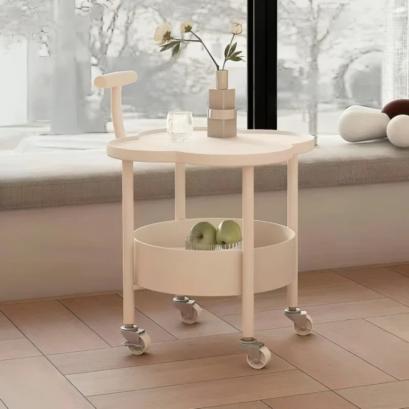 

Creative Minimalist Modern Small Cart Small Layout Storage Rack Movable Small Coffee Table Food Serving Cart Salon Furniture