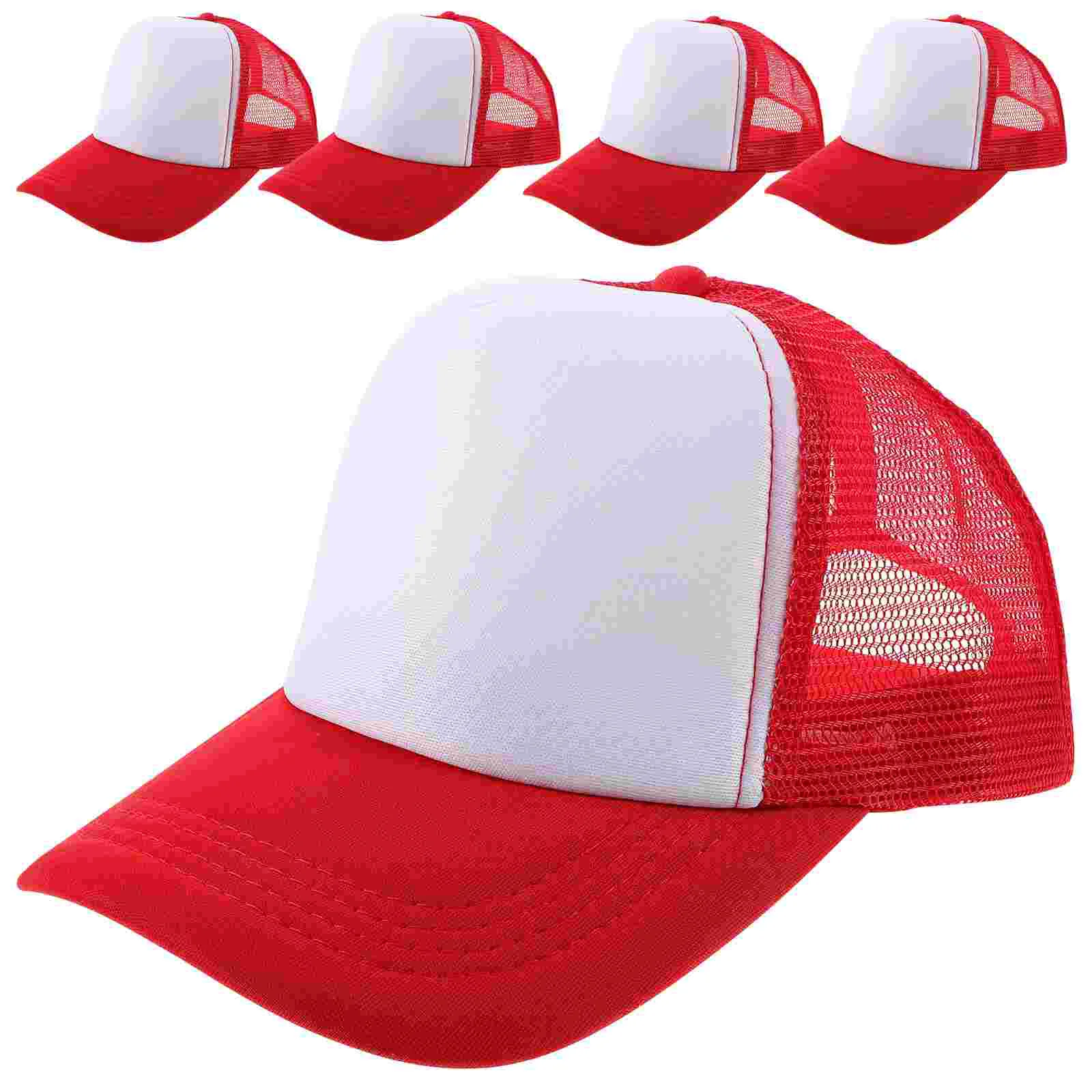 

5 Pcs Sublimated Baseball Cap Breathable Hats DIY Sublimation Blank Caps Summer Mesh Pvc Heat Transfer