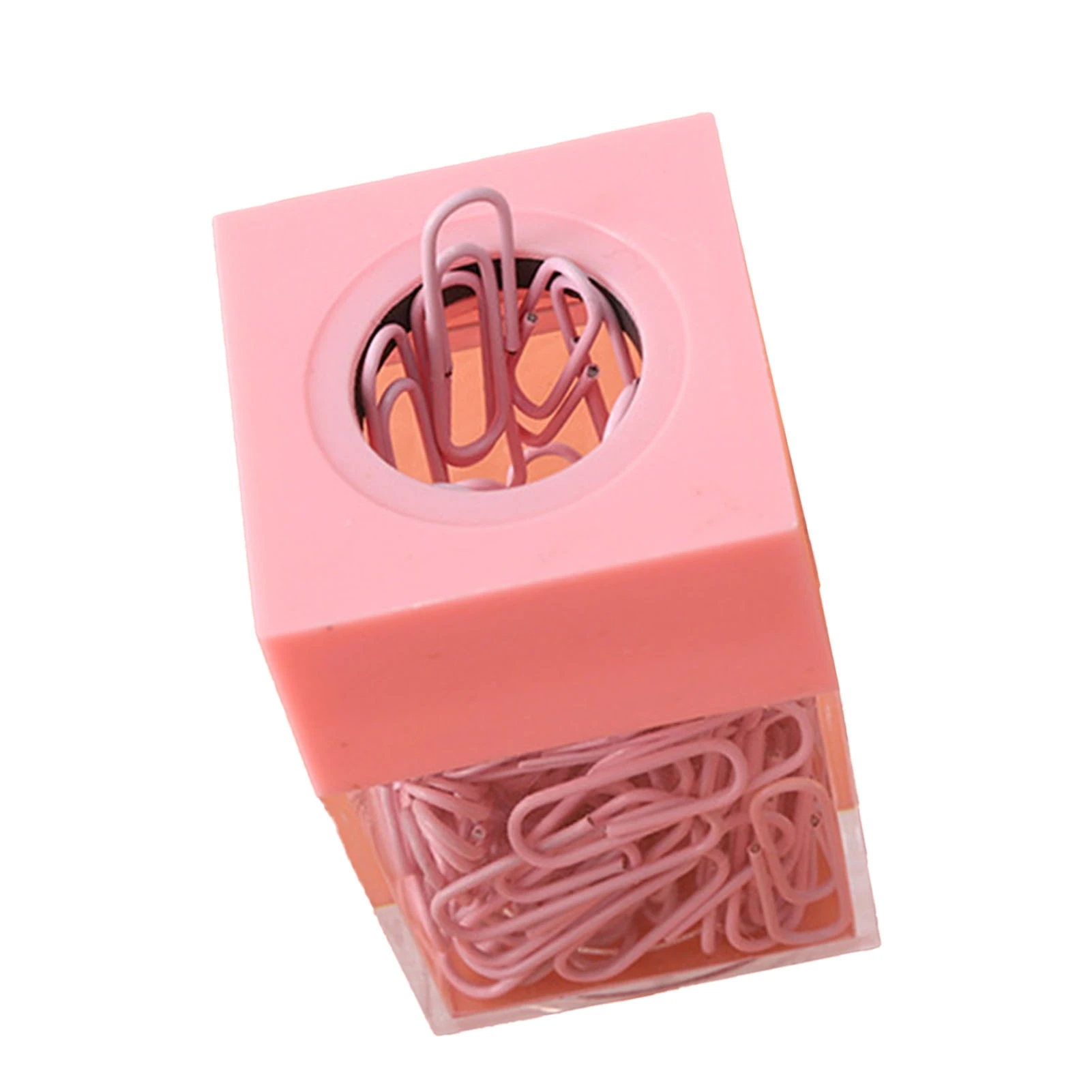 Magnetic Paperclip Dispenser Large Capacity Transparent Paper Clip Storage Organizer for Desk School Office