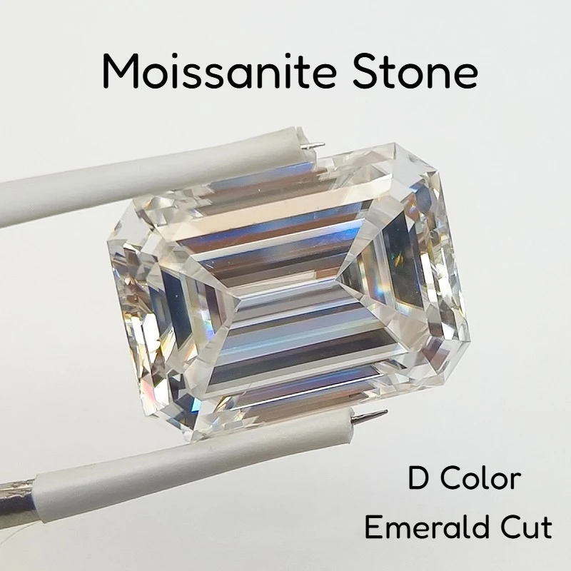 

Moissanite Stone Emerald Cut D Color VVS1 Combination chain with Certificate Charms for Advanced Jewelry Making Materials