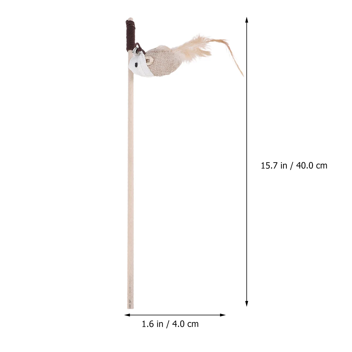 

2pcs Wooden Cat Stick Kitten Teasing Pet Interactive Playing Training Bird Mouse Shape Cat Fun Exercise Pet Supplies