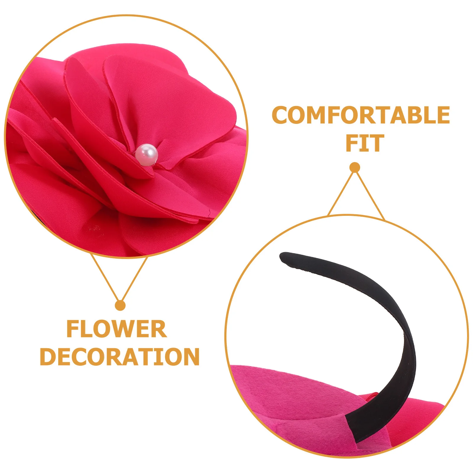 Large Flower Cocktail Fascinator Bridal Headband Fake Pearl Flower Hairband Wedding Party Photoshoot Accessory