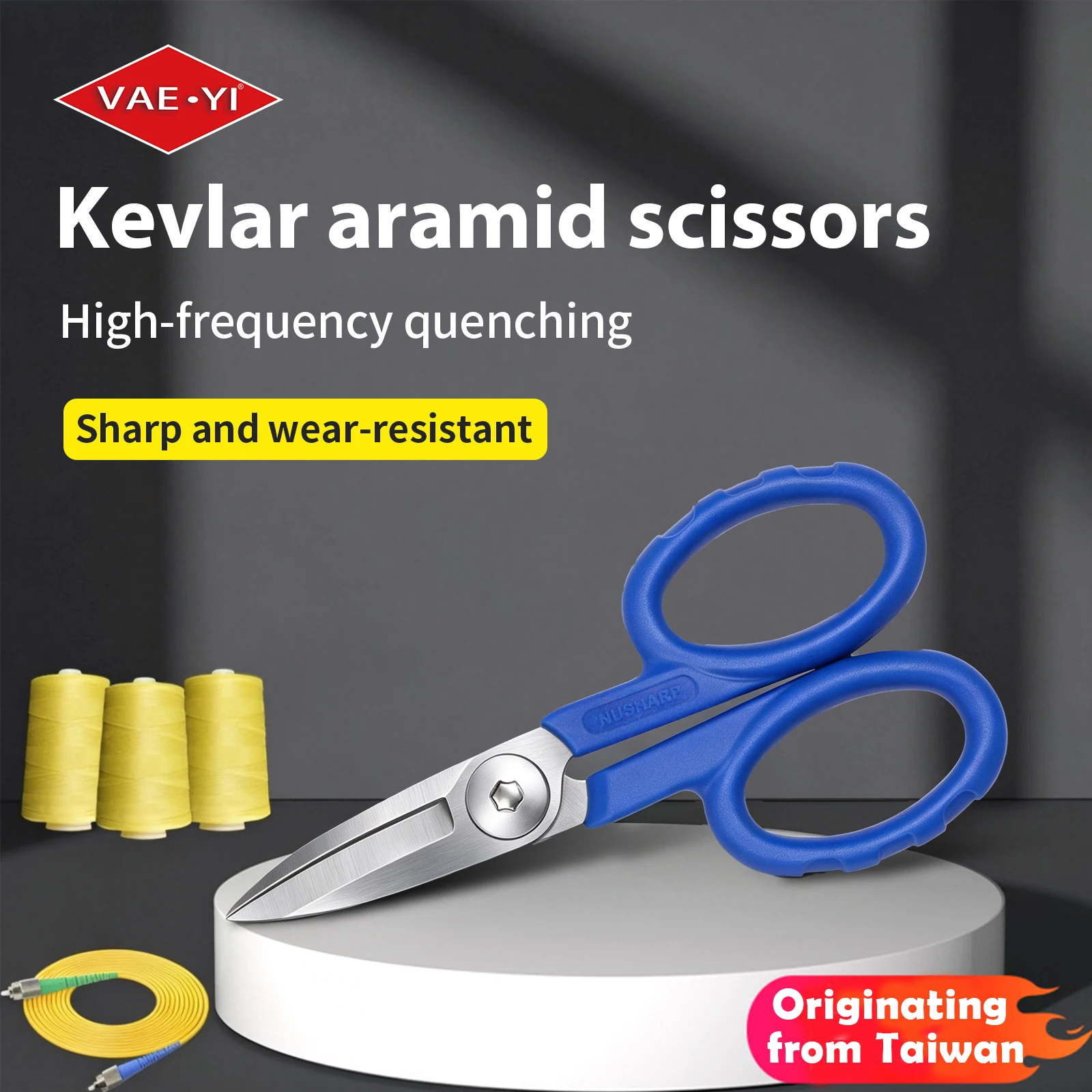 vaeyi-taiwan-made-high-quality-5-1-2-alloy-smooth-edge-carbon-steel-blade-kevlar-cutter-shear-nylon-tpr-handle-industrial-use