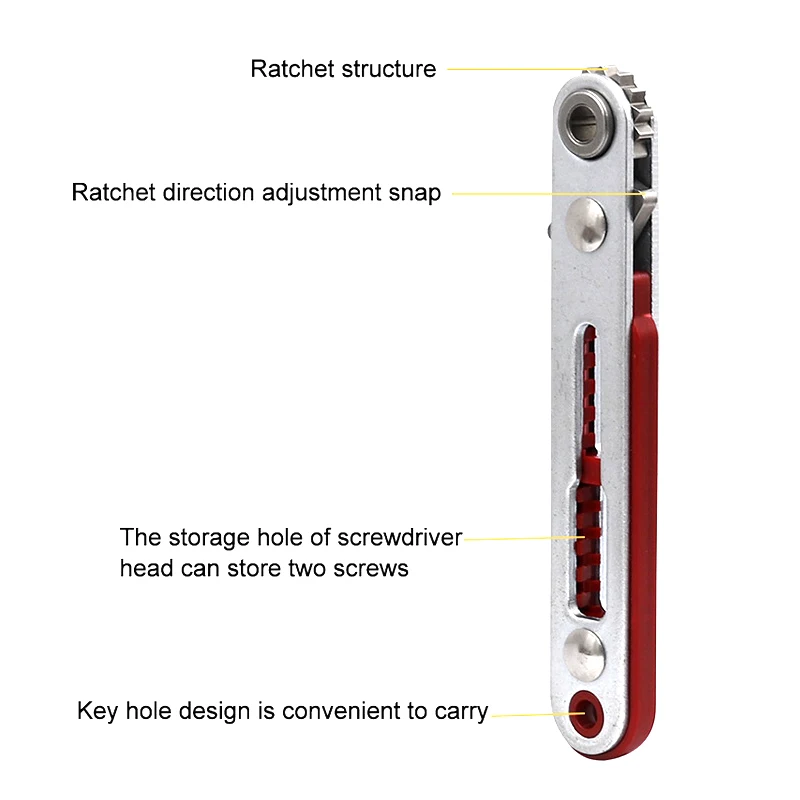 1PC Mini Ratchet Wrench Hexagon Bidirectional Control for Single/Double Head Screwdriver Drill Bits Tool 1/4\