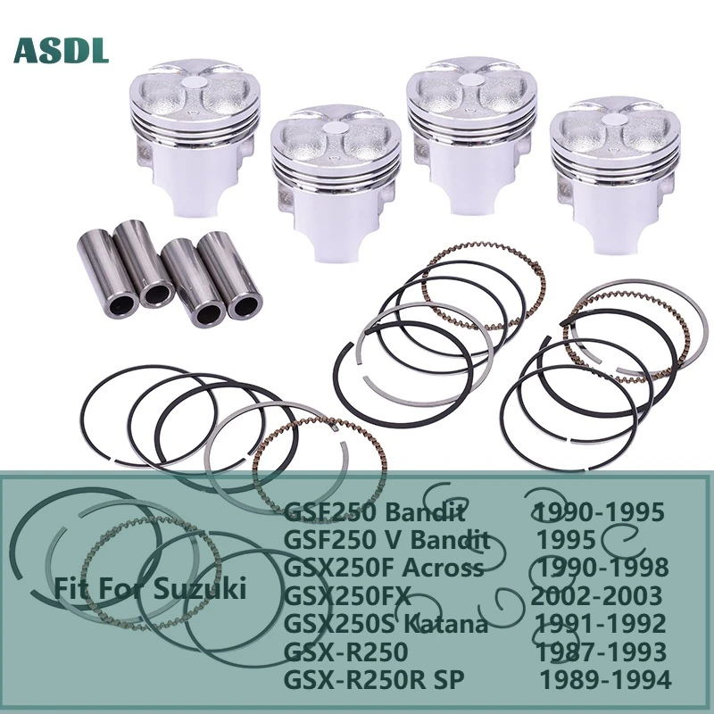 

4set STD Bore 49mm Motorcycle Piston Rings Set For SUZUKI GSF250 Bandit 90-95 GSX250F Across GSX250S Katana GSX-R250 1987-1994