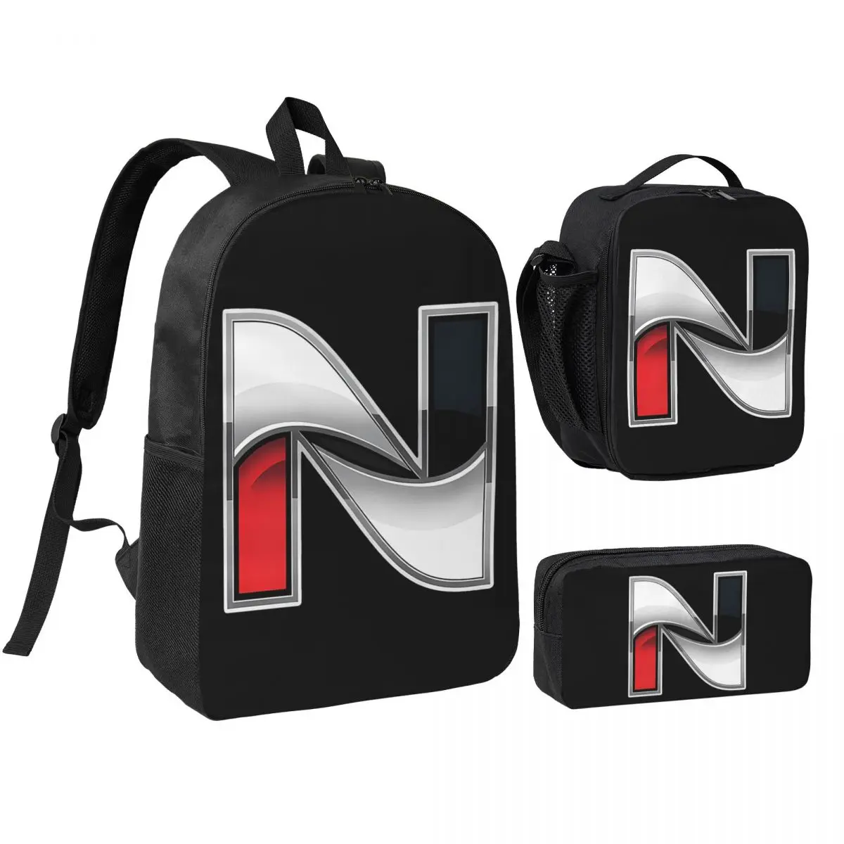 

N Performance Logo Backpack Student BookBag School Bag Shoulder Bags 3ps Insulated Lunch Bag Pencil Case
