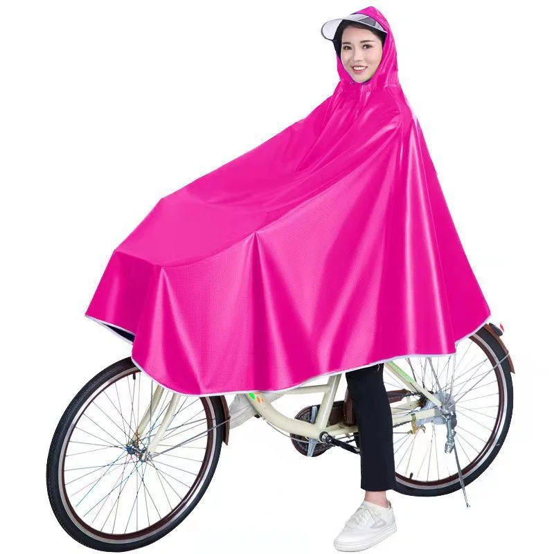 Bicycle Raincoat Single Poncho 3XL Men and Women Thickened Oxford Cloth Adult Student Riding One Piece Raincoat Adult Poncho