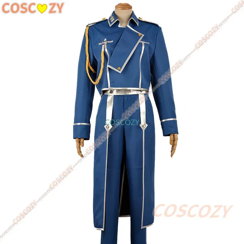 

qq681Roy Mustang Costume Anime Fullmetal Alchemist Cosplay Adult Halloween Military Uniform Coat Pants Trench Set Party