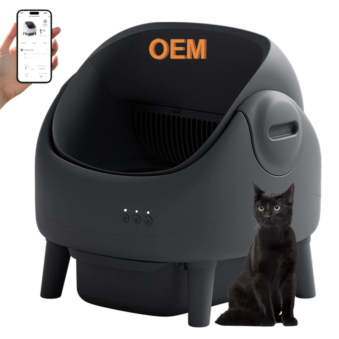

Extra Large Capacity Open Automatic Pan App Remote Control Auto Clean Smart Pan Pet Cat Supplies