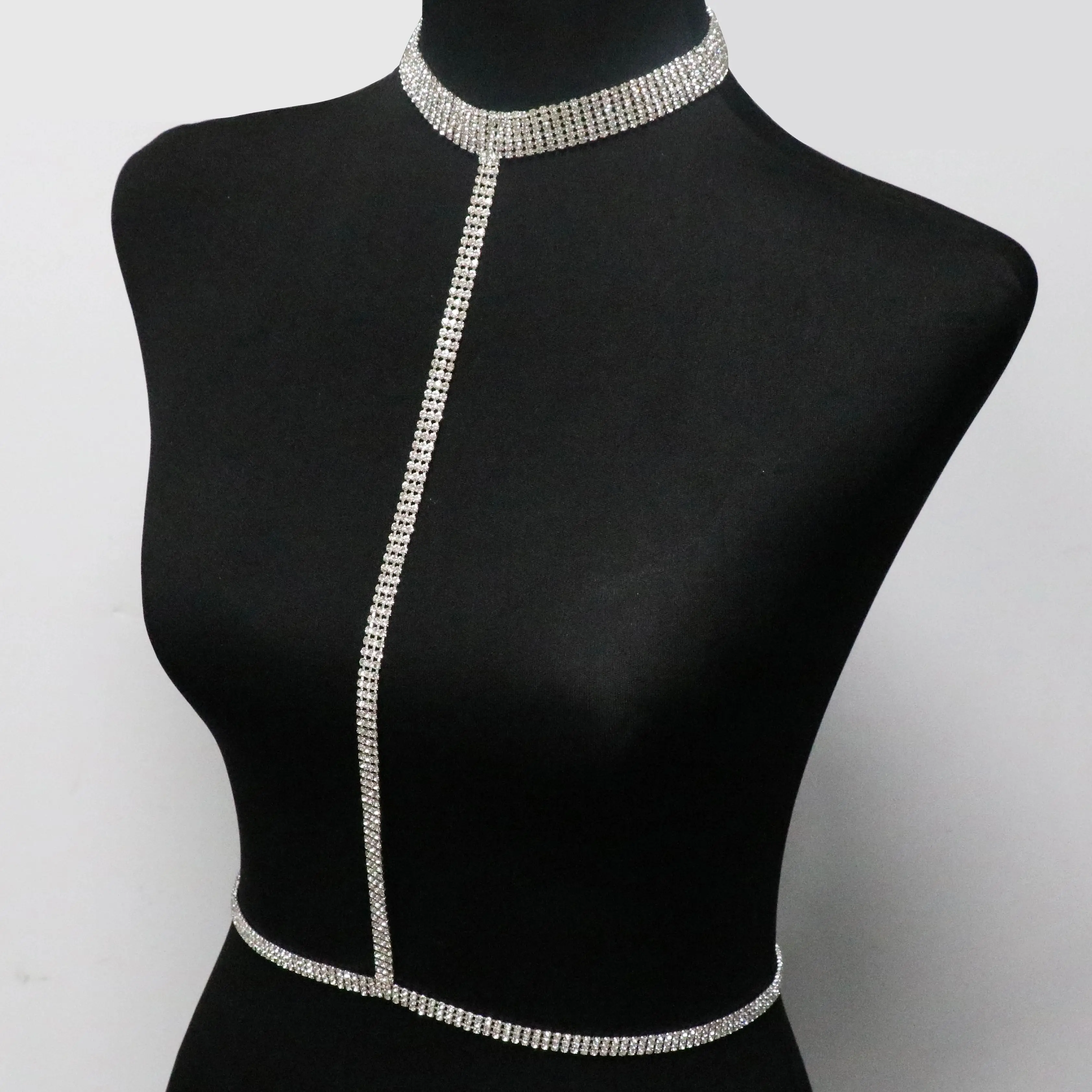 Sexy Fashionable Rhinestone Bra Body Chain Exaggerated Women's Bikini Bra Chain Valentine's Day Gift Jewelry Accessory Gifts view 5