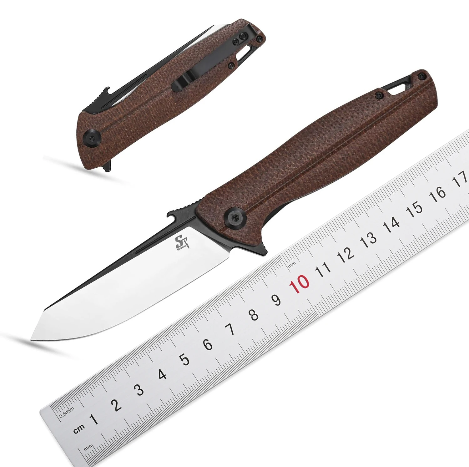 

New Sitivien ST151 Folding Pocket Knife D2 Steel Blade G10/ Micarta Handle Survival Knife for Outdoor Camping Hiking Collection