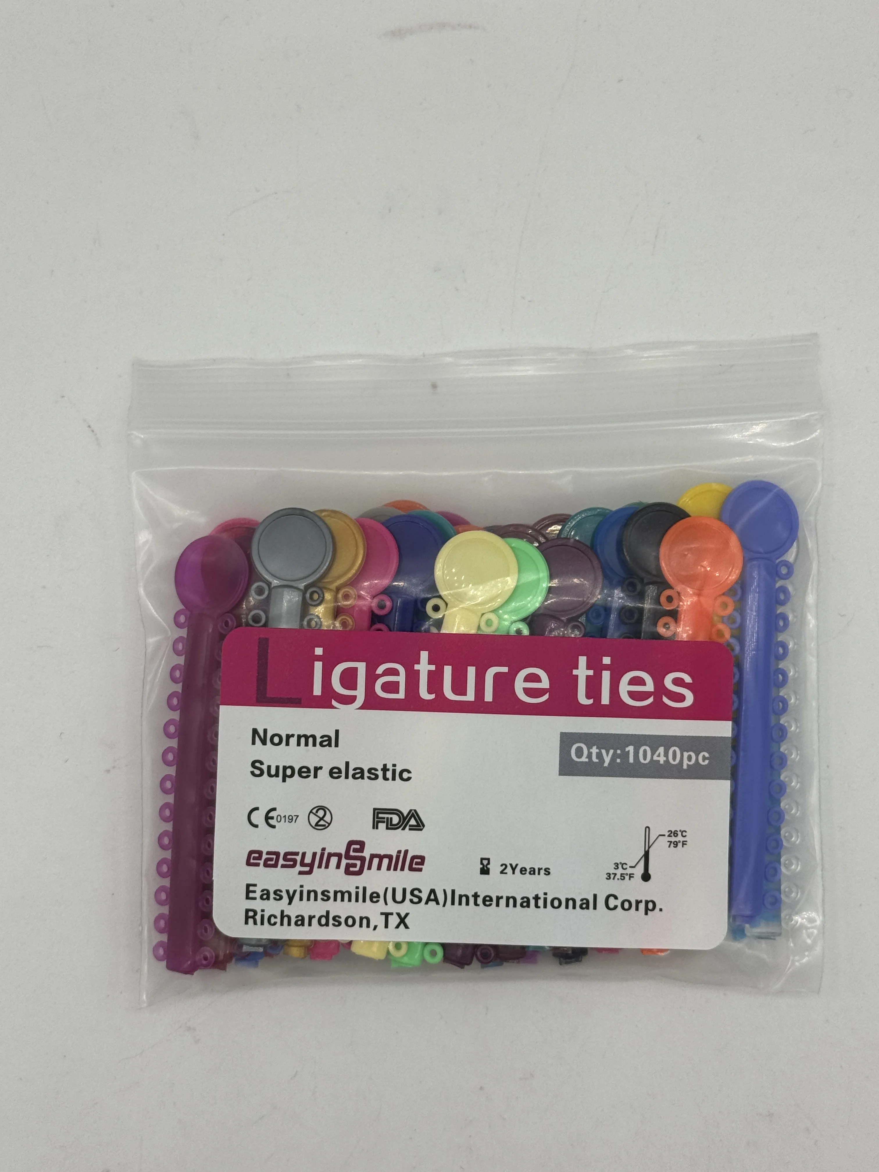 1040Pcs Dental Ligature Ties Elastic O-Ring Rubber for Teeth Braces 40 Sticks Elastomeric Dentistry Materials Dental Treatment
