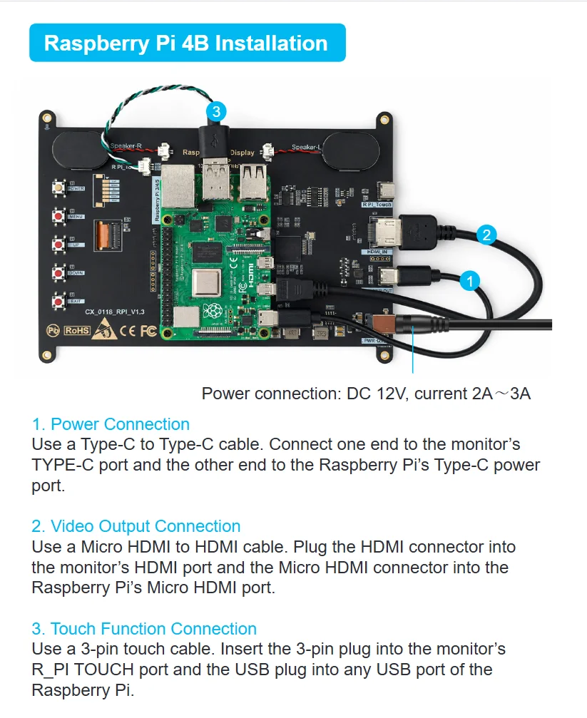 Raspberry Pi 5 7/8 Inch Screen, IPS TFT LCD HDMI Display Touch Screen Monitor 1024*600 1920*1200 HDMI Speaker for DIY Student