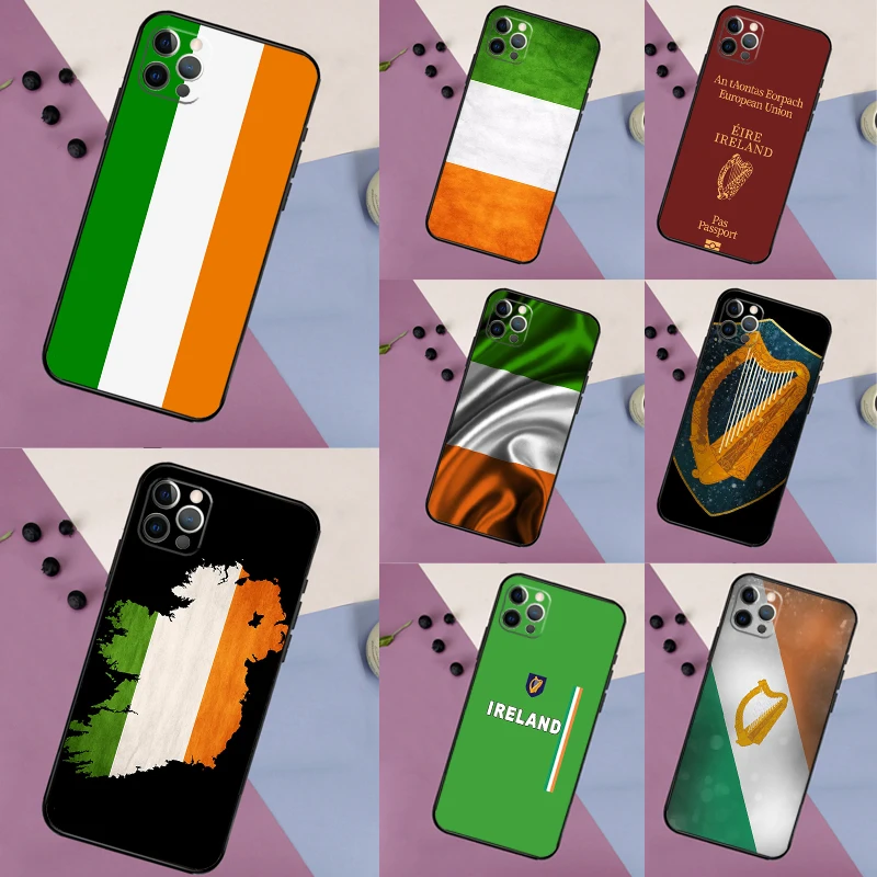 Irish Passport Ireland Flag Case For iPhone 16 15 14 13 12 11 Pro Max Plus XR X XS Max Soft Bumper Cover