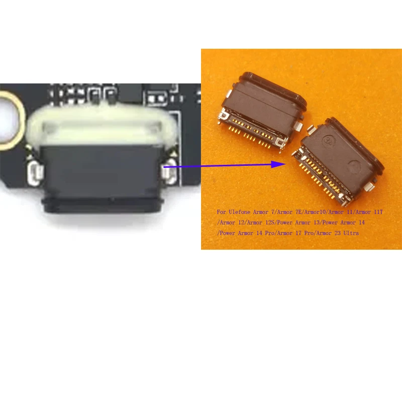 2-50Pcs Charging USB Charger Dock Type C Connector Plug For Ulefone Power Armor 11 12 12S 10 13 11T 14 7 7E 17 Pro 18T 23 Ultra