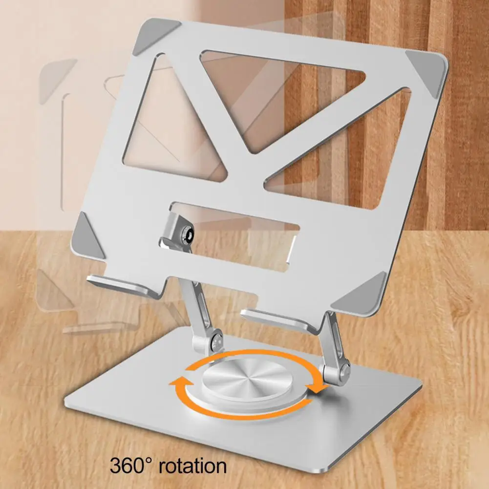 Non-slip Tablet Holder Portable Laptop Stand with 360-degree Rotation Adjustable Heat Dissipation Bracket Foldable for Stability